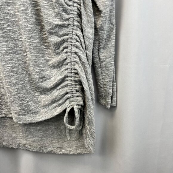 Design History Women’s Long Sleeve Ruched Tied Sweater Gray Heathered S Soft - Picture 5 of 8
